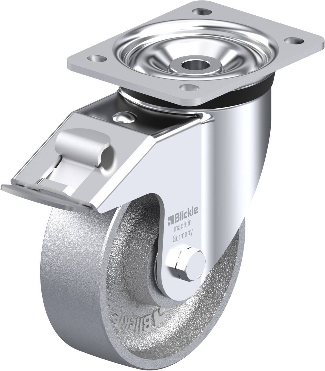 Blickle 626903 LK-G 150K-FI Ruota girevole con fermi Diametro ruota: 150 mm Capacità di carico (max.): 600 kg 1 pz.