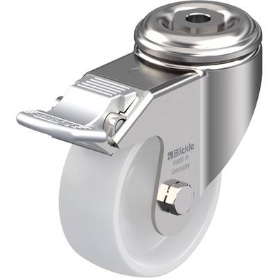 Kovesové koliesko s brzdou s nápisom 'Blickle made in Germany'. Vhodné pre nábytok alebo zariadenia, určené pre pohyblivosť po podlahe.