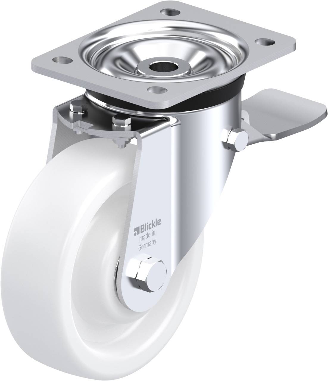 Blickle 68585 LK-SPO 150K-ST Ruota girevole con fermi Diametro ruota: 150 mm Capacità di carico (max.): 600 kg 1 pz.