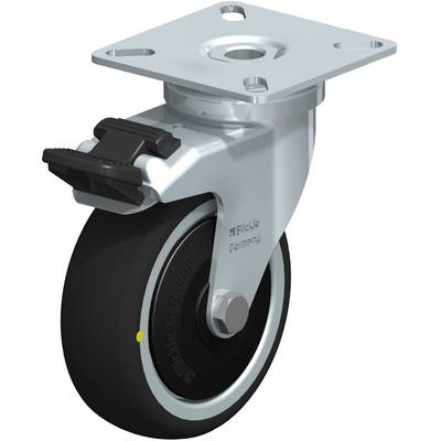 Priemyselné riadiace koliesko s brzdou, strieborné púzdro a čierne koleso; pre ťažké náklady a flexibilnú mobilitu v nastavení.