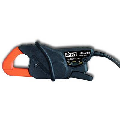 Klešťový ampérmeter HT4005N s čiernym krytom a oranžovou rukoväťou, meria prúdy od 5 do 1000 A.