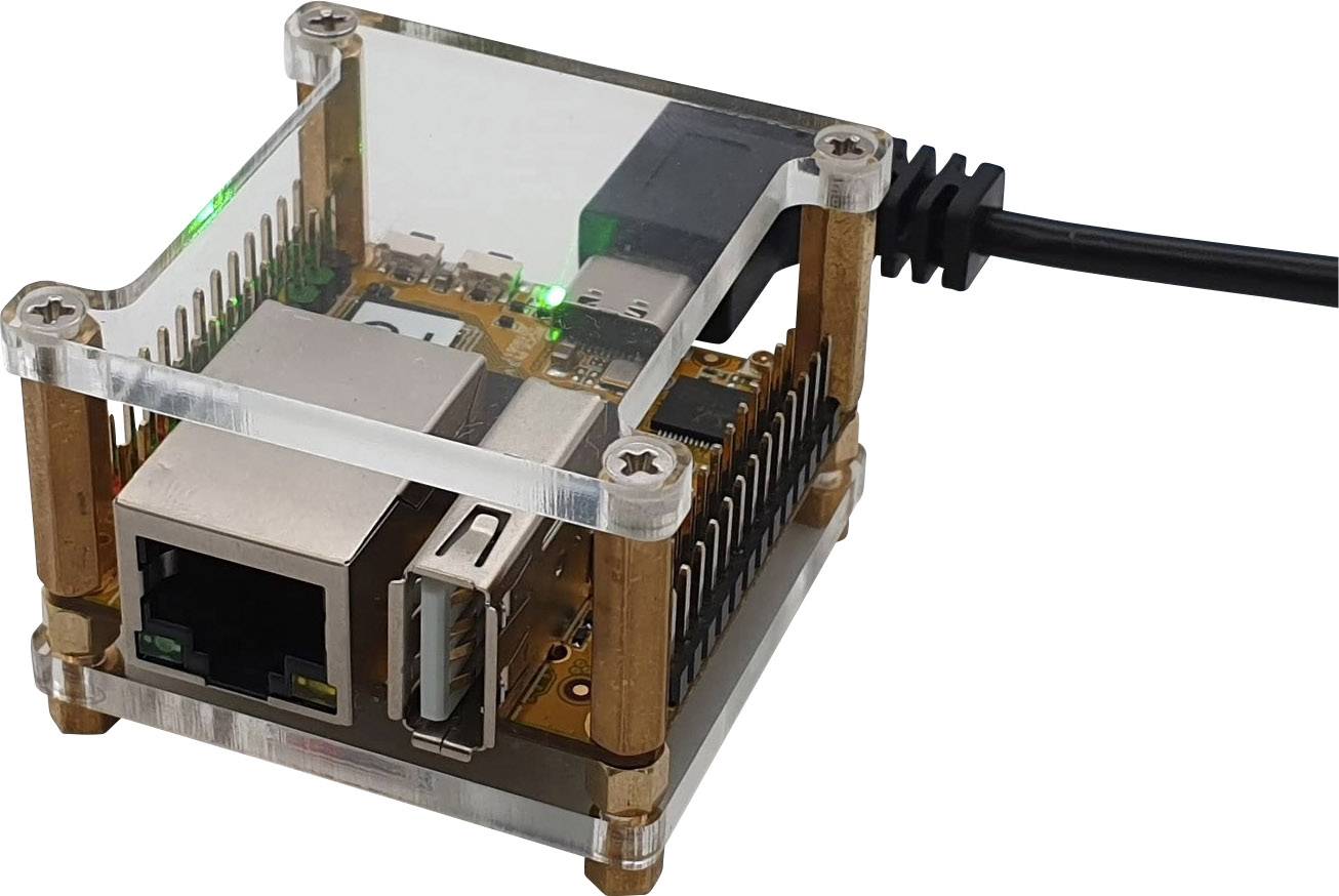 Custodia per scheda SBC Radxa RPiS_Acryl_T Adatto per (kit di sviluppo): Rock Pi Trasparente