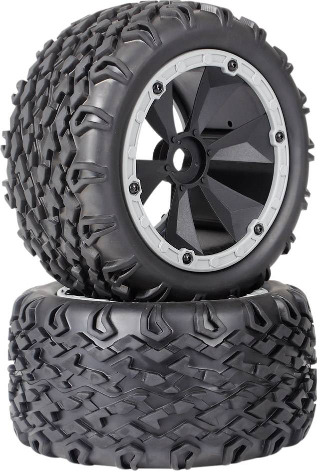 Reely 1, 8 Monstertruck Banden 6-spaaks Zwart-grijs 2 Stuk(s)