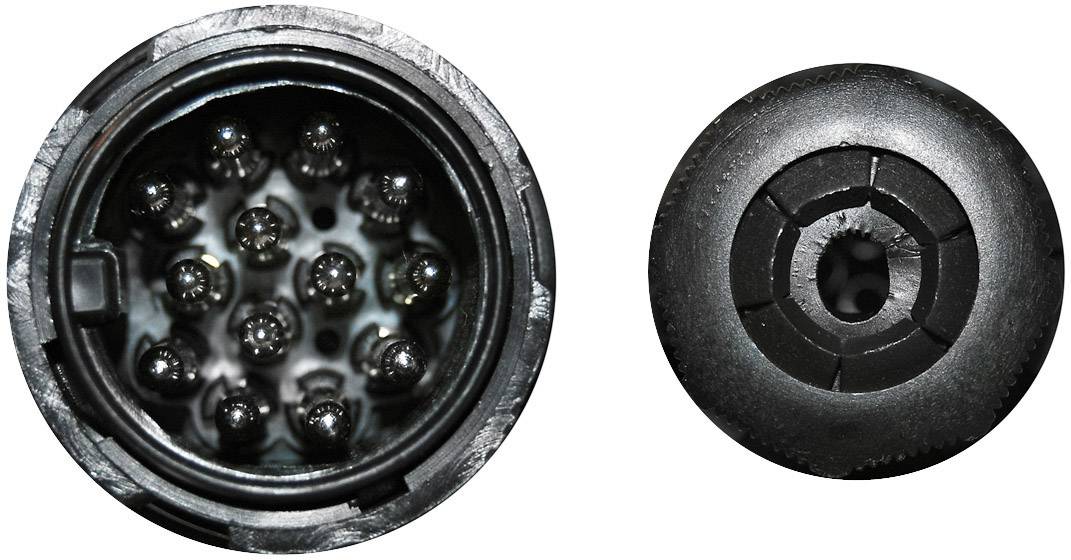 Pohľad na dva rôzne mechanické diely. Vľavo guľôčkové ložisko pohľadom zhora, vpravo kruhový objekt s centrálnym otvorom.