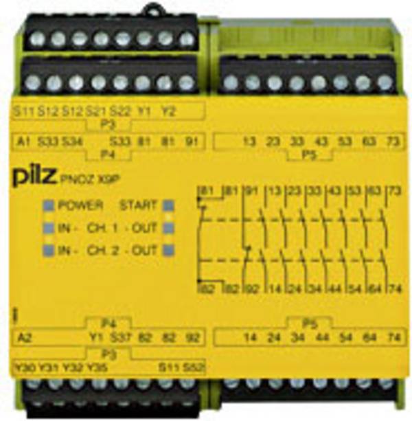 PILZ PNOZ X9P 24VDC 7n/o 2n/c 2so bezpečnostné relé, 24 V/DC, 7 spínacích kontaktov, 2 rozpínacie, (š x v x h) 90 x 94 x 121 mm, 777609, 1 ks