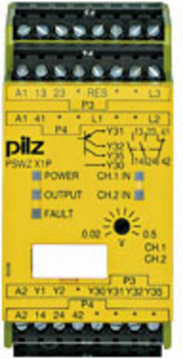 PILZ PSWZ X1P 0,5V /24-240VACDC 2n/o 1n/c 2so bezpečnostné relé, 2 spínacie, 1 rozpínací, (š x v x h) 45 x 94 x 121 mm, 777949, 1 ks