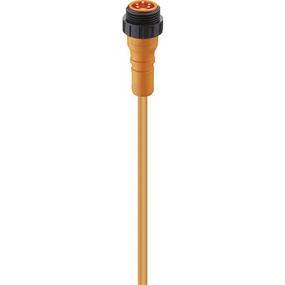 Oranžový konektor so zásuvkou s viacerými kolíkmi, vhodný pre priemyselné aplikácie.