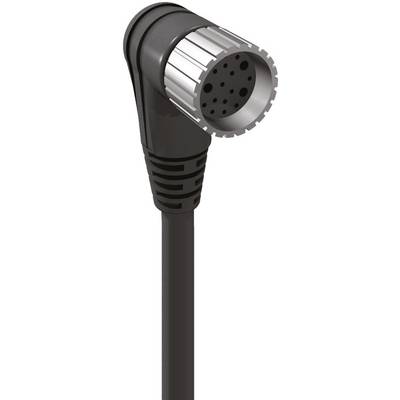 Guľatý viacpólový konektor s čiernym káblom, vhodný pre audio alebo elektronické prepojenia.
