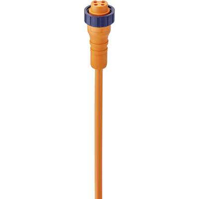 Oranžové elektrické káble s valcovým modrým konektorom.