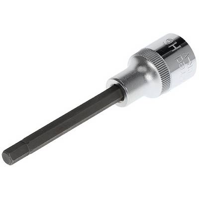 Bit s vnútorným šesťhranom s striebornou rukoväťou a čiernym hrotom, vhodný pre skrutky s vnútorným šesťhranným hlavou.