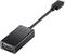 USB-C na VGA adaptér v čiernej farbe s logom HP, vhodný na pripojenie starších VGA monitorov k moderným zariadeniam s USB-C portom.