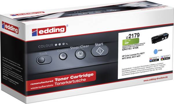 Edding 18-2179 toner  náhradný HP CF411X zelenomodrá  kompatibilná náplň do tlačiarne