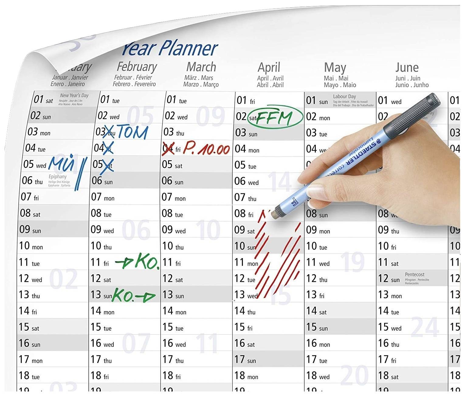 Staedtler Calendario da parete 641 YP-1DE 641 YP-1DE 14 mesi/1 pagina 1 pz.
