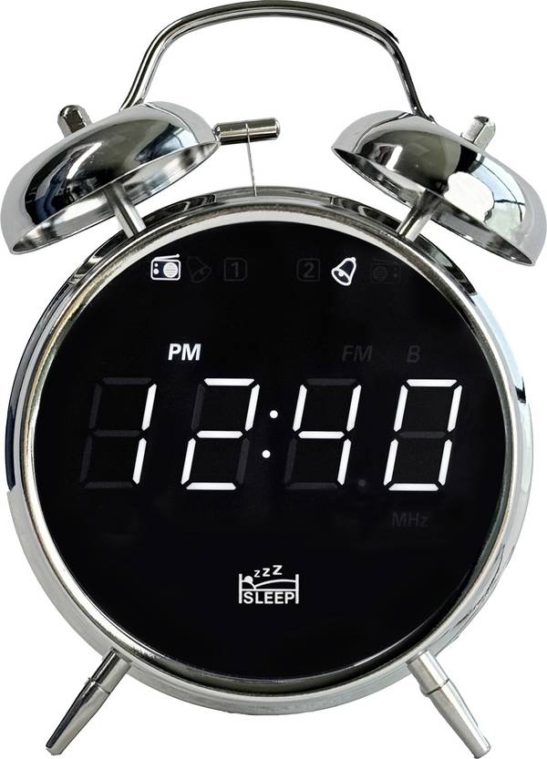 Silva Schneider URW 240 241012 rádiobudík, FM, UKW, USB, funkcia alarmu, chrómová čierna