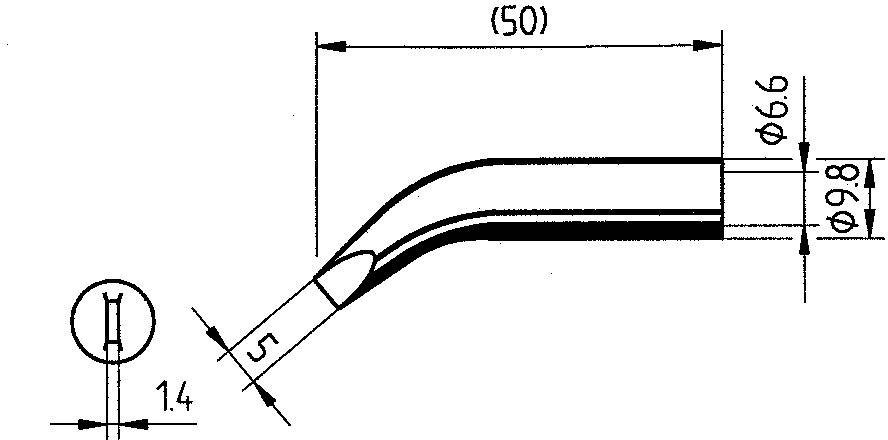 Ersa 0832RD Punta di saldatura Forma a scalpello, curva Contenuto 1 pz.