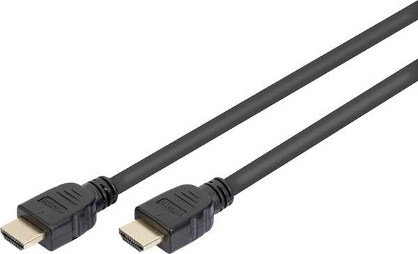 Digitus HDMI prepojovací kábel Zástrčka HDMI-A, Zástrčka HDMI-A 1.00 m čierna AK-330124-010-S 8K UHD, pozlátené kontakty, tienenie pletivom, kompletné tienenie, tienený, audio return channel HDMI kábel