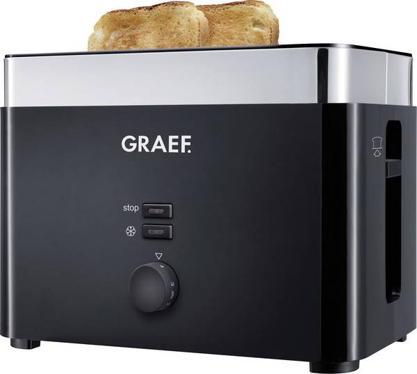 Graef TO 62 hriankovač s funkciou ohrievania pečiva čierna