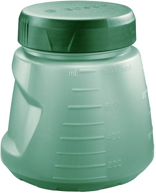 Zelený odmerný pohár so stupnicou v mililitroch až do 800 ml, určený na presné meranie kvapalín v kuchynskom prostredí.