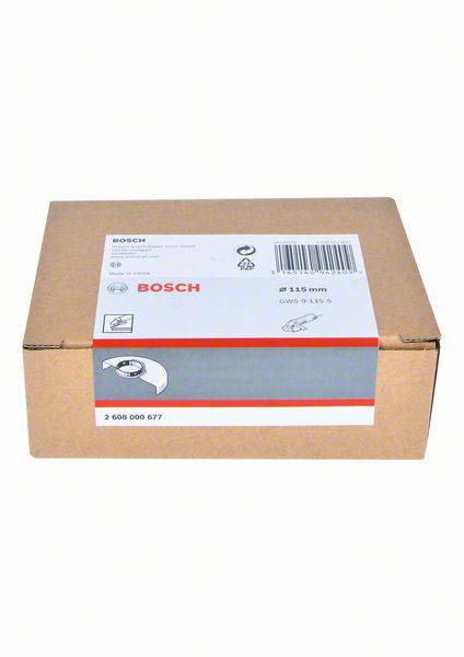 Kartónový obal s logom Bosch a čiarovým kódom. Obsahuje informácie o produkte. Balenie pre uhlovú brúsku kotúče.