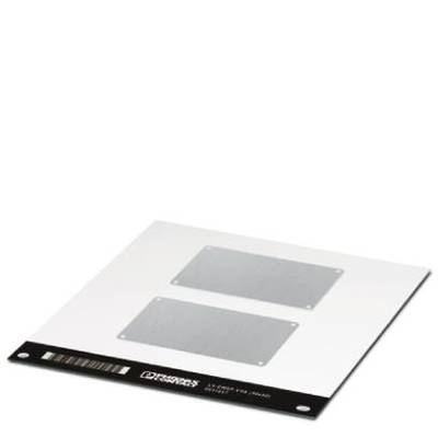 'CD Grid Test Image' zobrazuje dva obdĺžnikové silikónové čipy na bielom nosiči. Usporiadanie slúži na vyhodnotenie mriežky čipov.