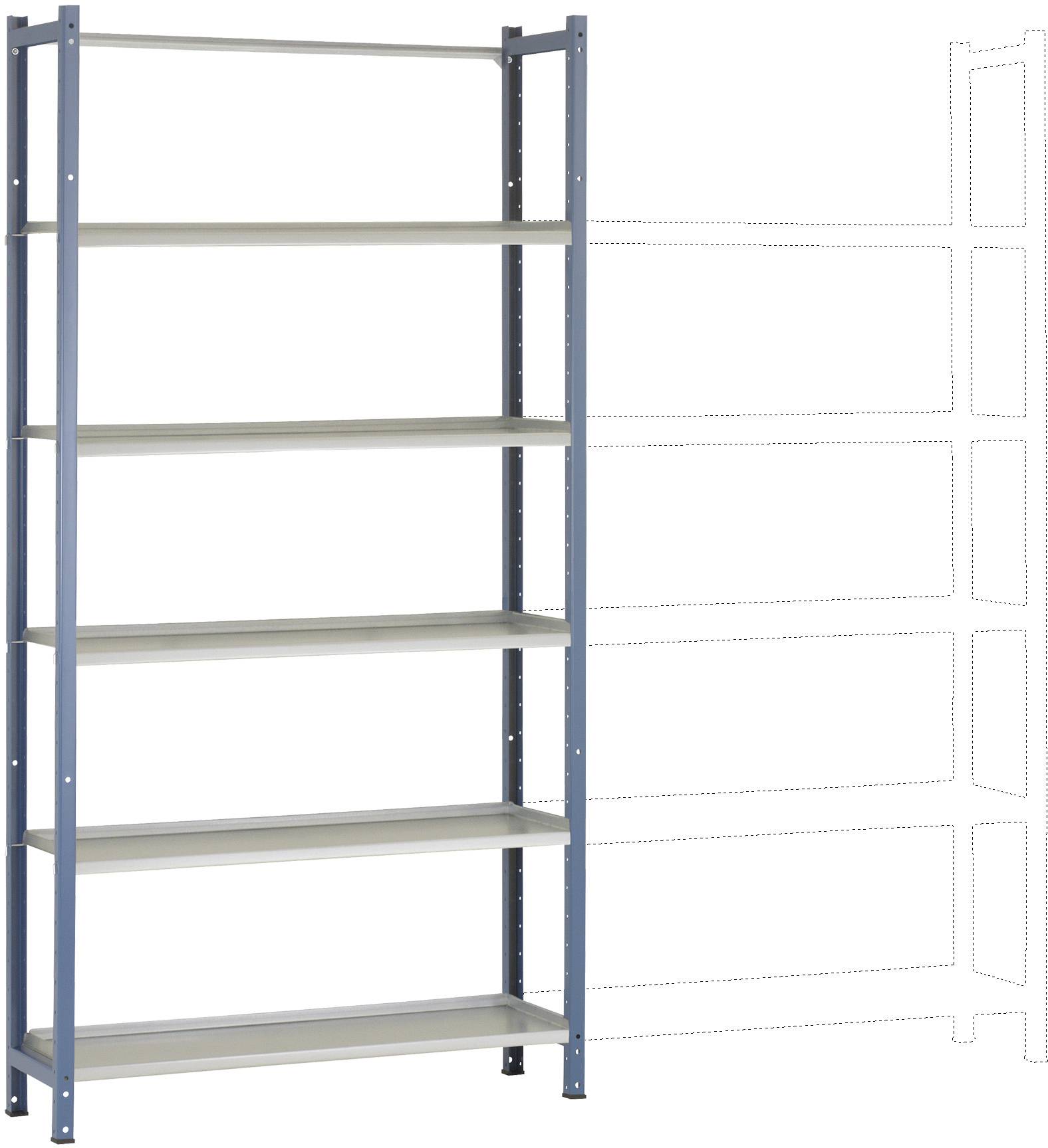 Manuflex RA2211.5007 Archívna základná polica s 5 oceľovými policami, VxŠxH = 1900 x 960 x 300 mm, (š x v x h) 930 x 2600 x 300 mm, oceľová podlaha