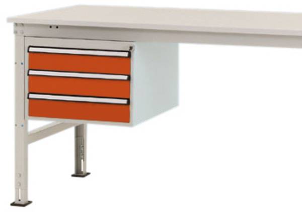 Manuflex ZB4612.2001  Spodná konštrukcia domu, stacionárne, využiteľná výška 300 mm s 3 zásuvkami. Pre hĺbku stola 800 mm