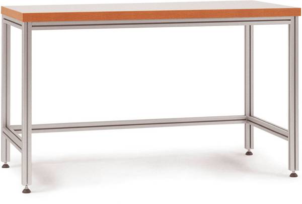 Manuflex AA1053 Krabicový stôl ALU s plastovou doskou pre sedenie, š xhxv = 1500 x 800 x 768-785 mm