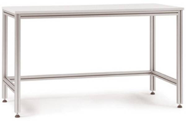 Manuflex AA3117 Krabicový stôl ALU s plastovou doskou pre stojace aktivity, ŠxHxV = 2000 x 800 x 900-917 mm