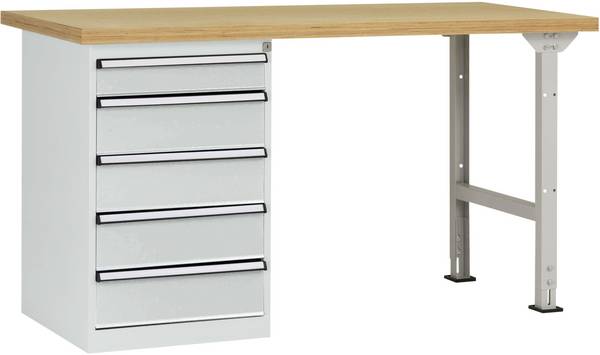 Manuflex WC5106.7035 Systém pracovnej dosky COMBI model 4 s multiplexnou doskou, ŠxHxH = 2000 x 700 x 840 mm (š x h) 2000 mm x 700 mm