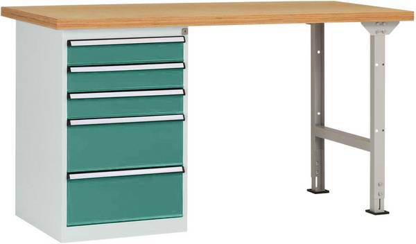 Manuflex WC5116.0001 Systém pracovných stolov COMBI model 7 s multiplexnou doskou, ŠxHxH = 2000 x 700 x 840 mm (š x v x h) 2000 x 800 x 700 mm