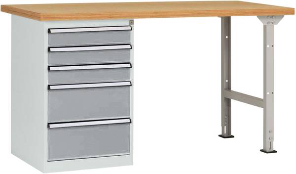 Manuflex WC5114.9006 Systém pracovných stolov COMBI model 7 s multiplexnou doskou, ŠxHxH = 1500 x 700 x 840 mm (š x v x h) 1500 x 800 x 700 mm