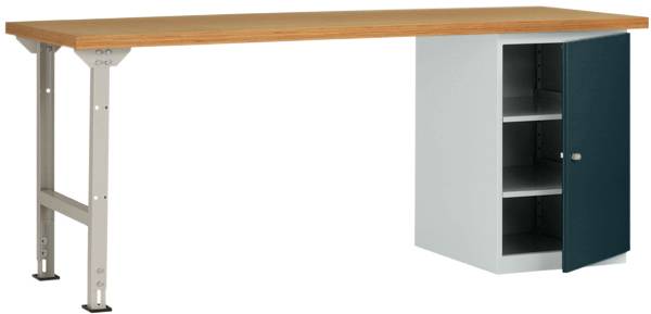 Manuflex WC5124.7016 Systém pracovnej dosky COMBI model 8 s multiplexnou doskou, ŠxHxH = 2000 x 700 x 840 mm (š x v x h) 2000 x 800 x 700 mm