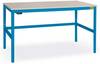 Manuflex LC1033.5012 ESD pracovný stôl CANTOLAB Standard s gumovou doskou, š xhxv = 1250 x 800 x 762-788 mm, svetlomodrá (RAL 5012)