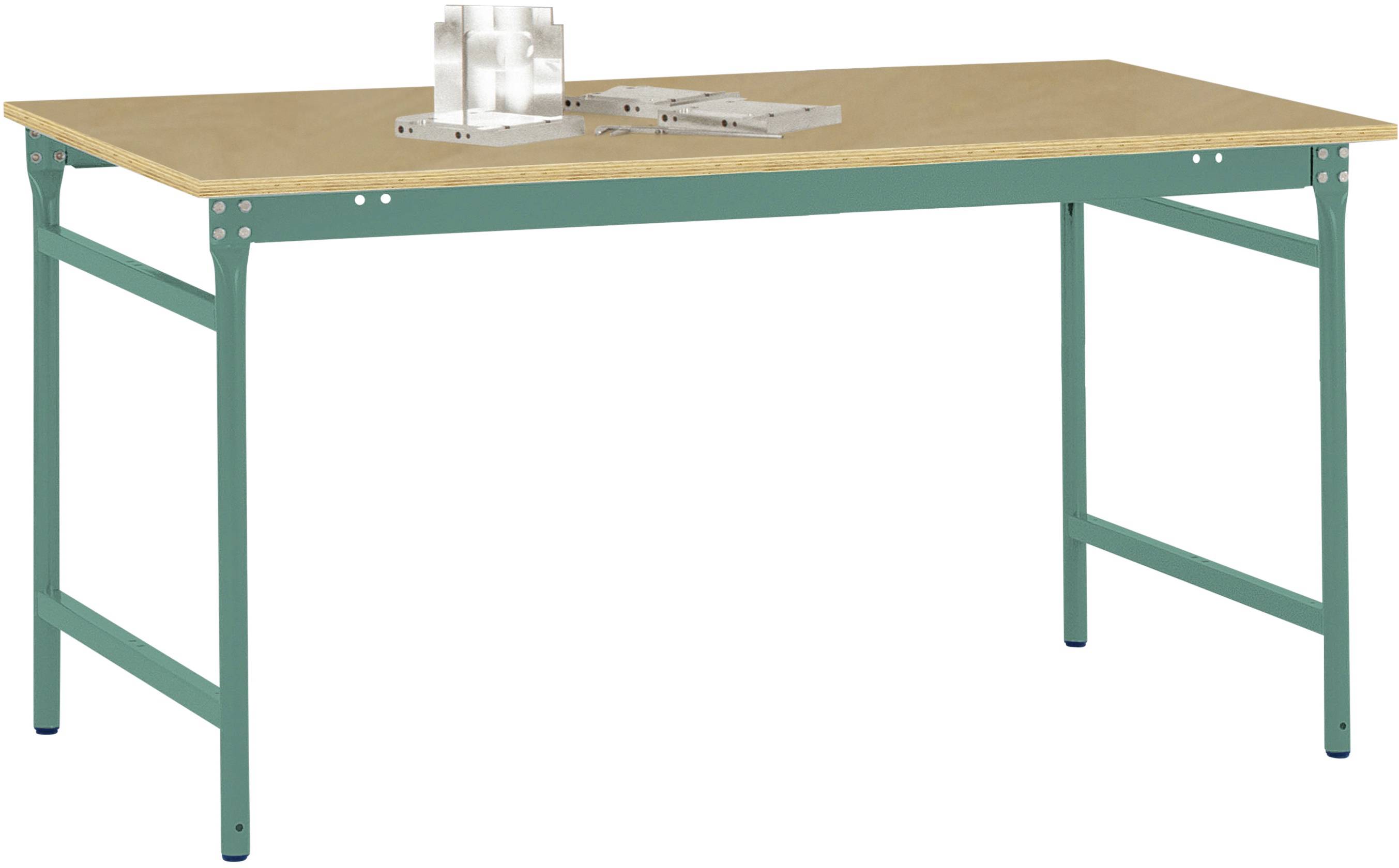 Manuflex BB3015.0001 Tavolino BASE fisso con piano multiplex in verde grigio HF 0001, LxTxA: 1000 x 600 x 780 mm Grigio, Verde