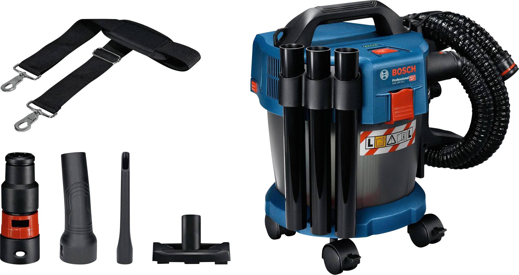 Bosch Professional GAS 18V-10 L 06019C6302 Aspiratutto 10 l senza batteria, Aspirazione per polveri di classe L
