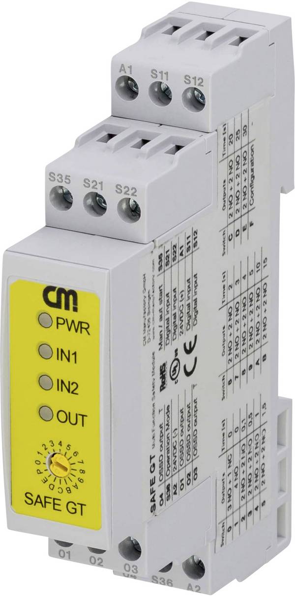 CM Manufactory SAFE GT bezpečnostné relé, 24 V/DC, 3 spínacie, 1 rozpínací, 45336, 1 ks