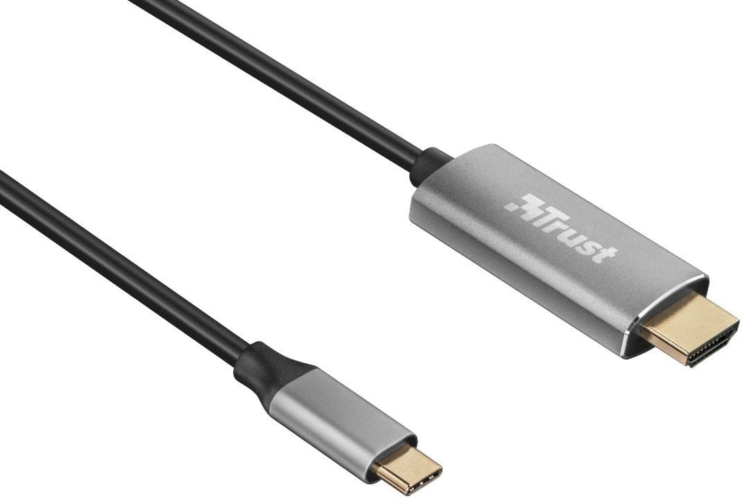 Trust USB-C® / HDMI Adapterkabel USB-C® stik, HDMI-A-stik 1.80 m Sort 23332 USB-C®-displaykabel