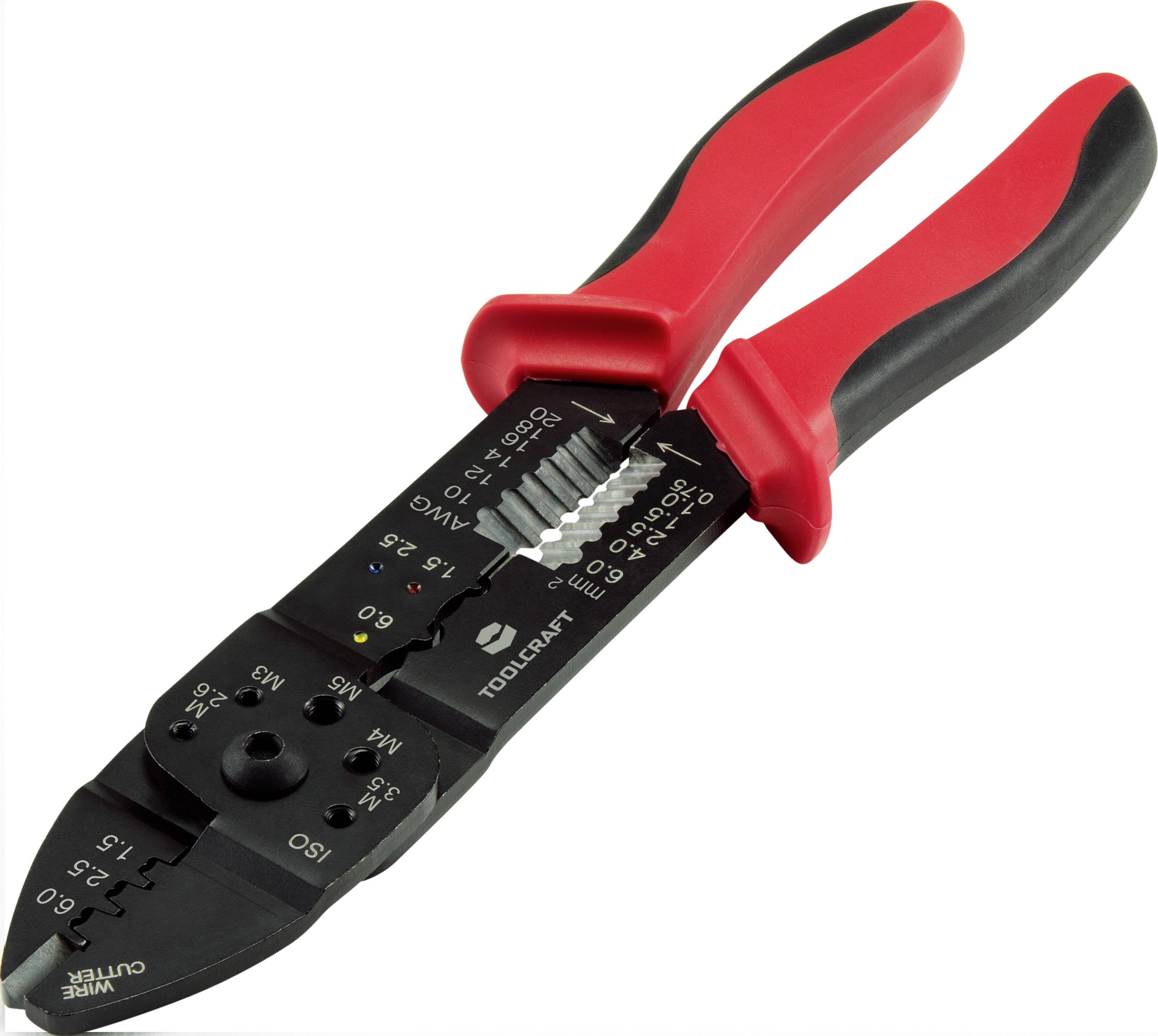 TOOLCRAFT PLC-4131 TO-6680946 Pinza a crimpare e spelacavi 1.5 fino a 6 mm²