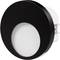 Čierna okrúhla LED lampa do interiéru; minimalistický dizajn, vhodná pre moderné obytné priestory.