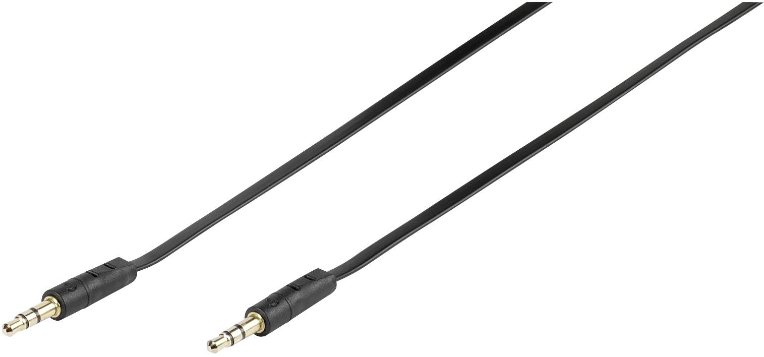 Vivanco 46130 Jack Audio Cavo [1x Spina jack da 3.5 mm - 1x Spina jack da 3.5 mm] 0.30 m Nero piatto