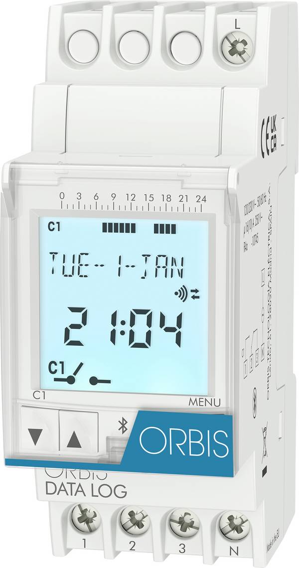 ORBIS Zeitschalttechnik DATA LOG 230 V OB174012 časovač na DIN lištu, digitálny, 1 x prepínač