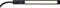 Štíhle obdĺžnikové LED svietidlo s čiernym rámom a pripojeným káblom, ktoré svieti teplou bielou farbou.