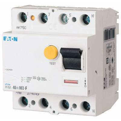 Eaton 187456 PFIM-40/4/003-G/F prúdový chránič pre zmiešané frekvencie G / F 4-pólové 40 A 0.03 A 230 V