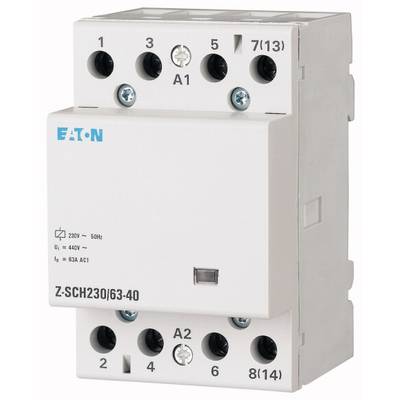 Eaton Z-SCH230/63-22 inštalačný stýkač Menovité napätie: 230 V, 240 V Spínací prúd (max.): 63 A 2 spínacie, 2 rozpínacie