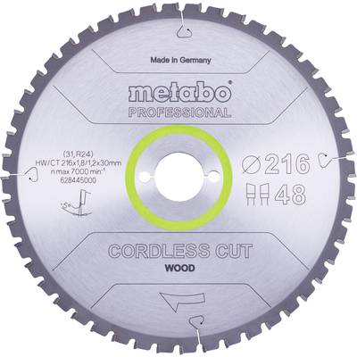 Metabo Cordless Cut Wood 628445000 pílový kotúč 216 x 30 x 1.2 mm Počet zubov (na palec): 48 1 ks