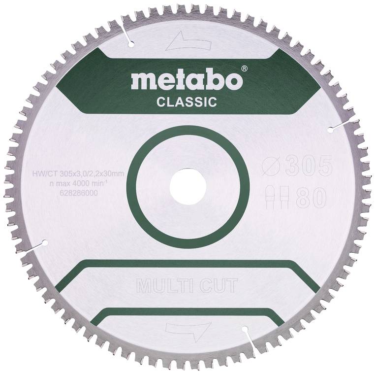 Metabo MULTI CUT CLASSIC 628286000 pílový kotúč 305 x 30 x 2.2 mm Počet zubov (na palec): 80 1 ks