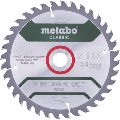 Kotúč pílový s 36 zubami, model 'Precision Cut' na drevo. Priemer: 165 mm. Označený pre rýchlosť do max. 10 000 ot./min.