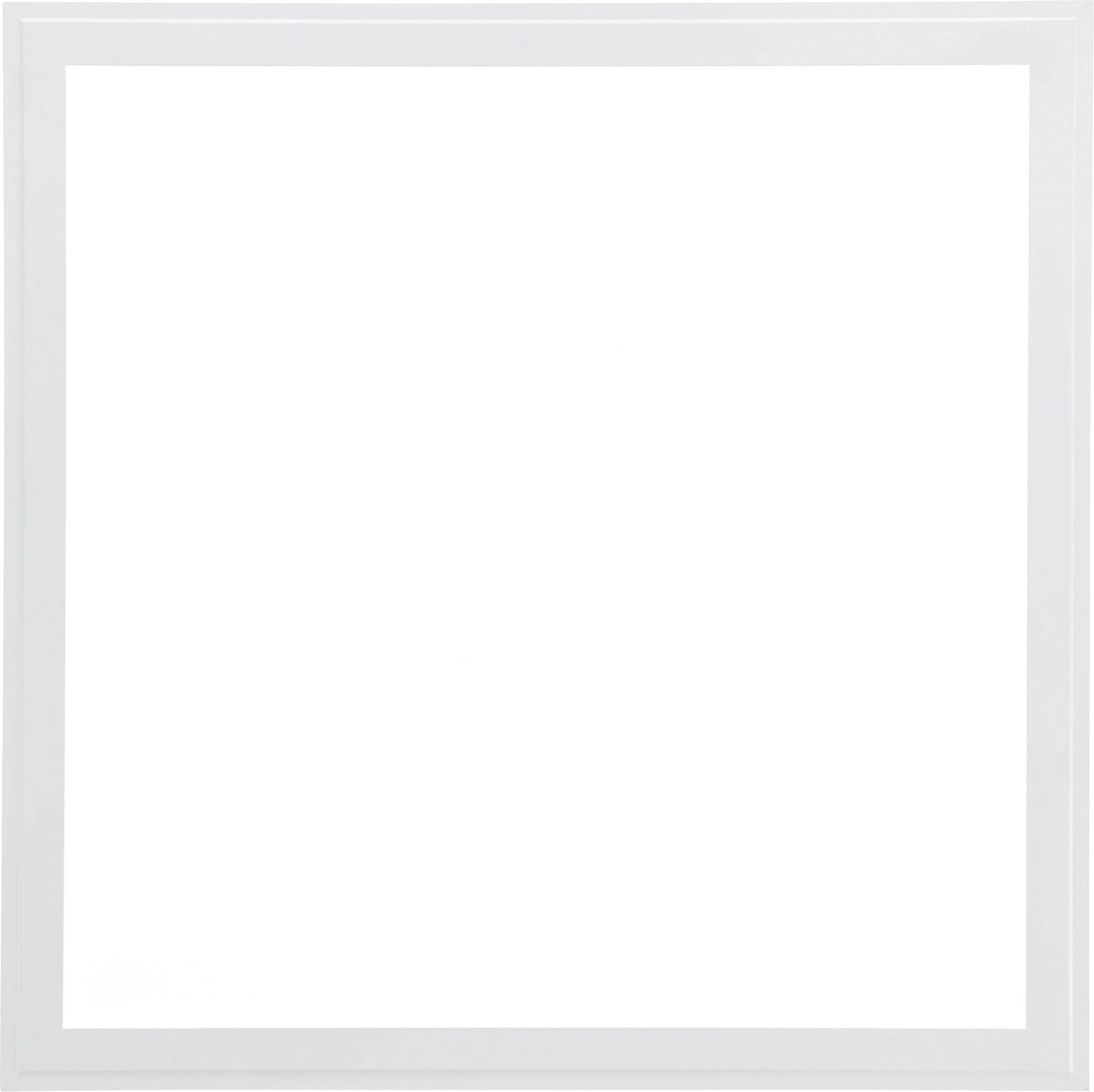 Prázdny biely štvorec, podobný obrazovému rámu bez obsahu, pred sivým pozadím.