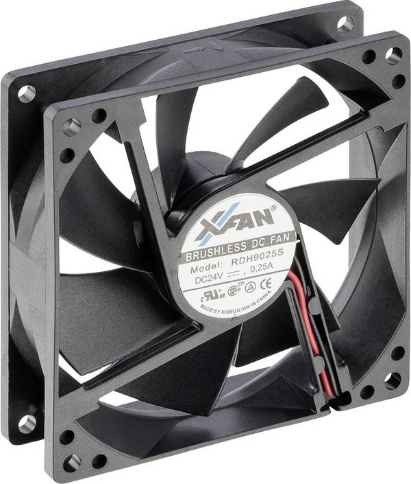 X-Fan RDH9025S axiálny ventilátor, 24 V/DC, 103.2 m³/h, (d x š x v) 92 x 92 x 25 mm, RDH9025S