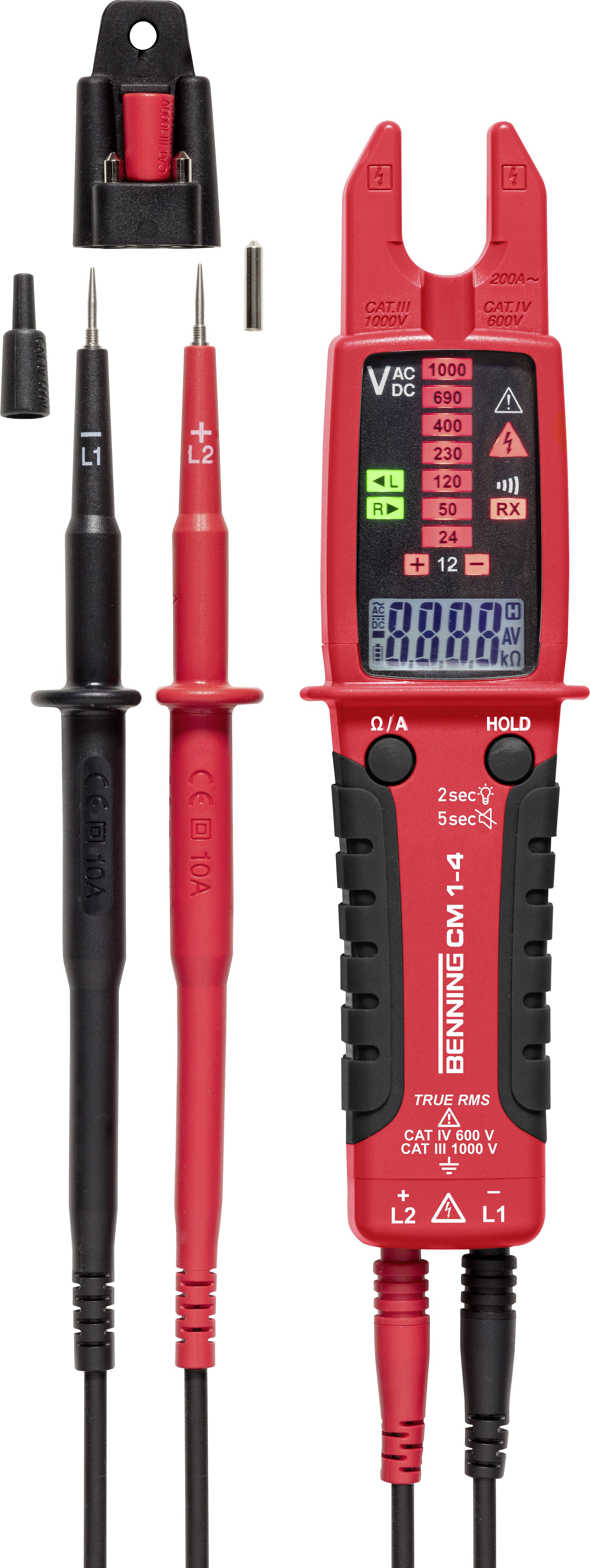 Benning CM 1-4 Pinza amperometrica digitale CAT III 1000 V, CAT IV 600 V Display (Counts): 6000